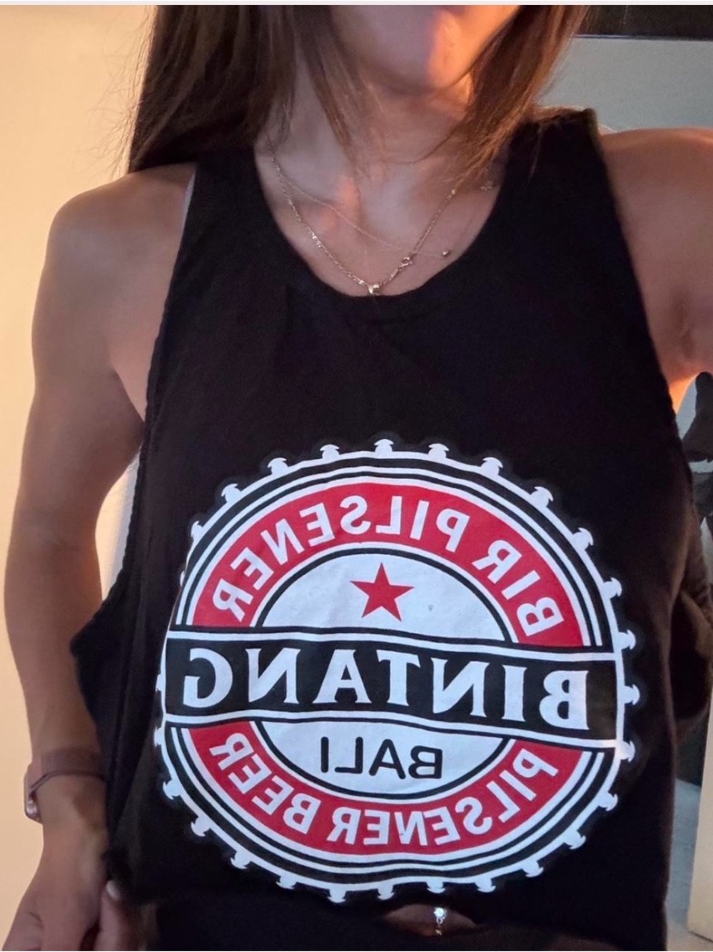 Black Graphic Tank Top